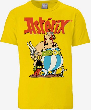 LOGOSHIRT Shirt 'Asterix & Obelix' in Geel: voorkant