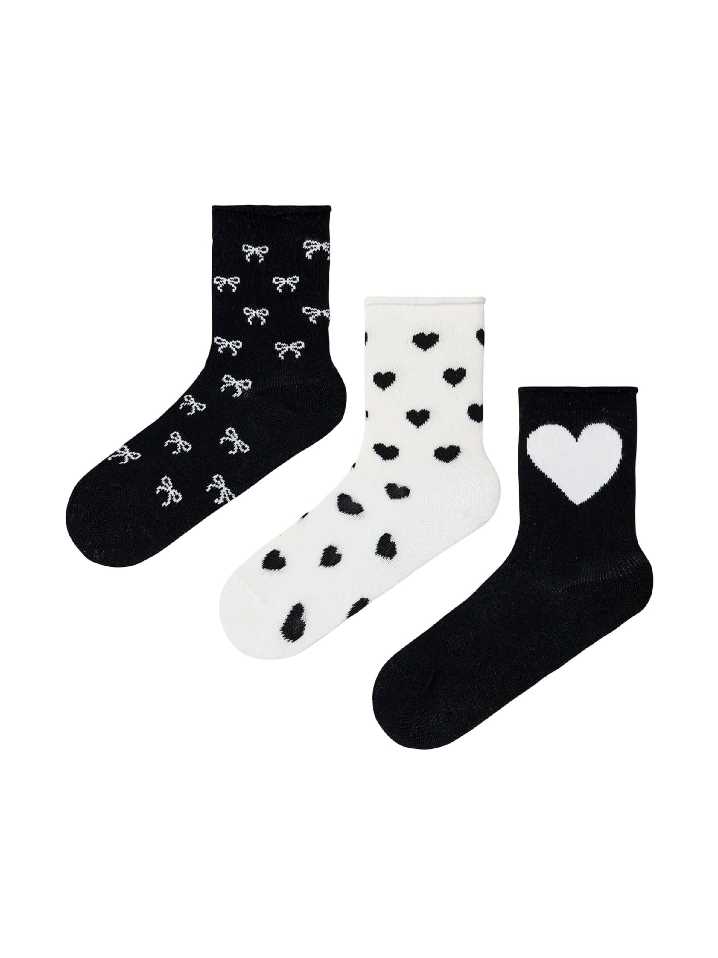 PentiČarape 'PENTI Love Bows Bow 4er-Pack Knöchelsocken' - crna boja: prednji dio