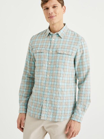 WE Fashion Regular fit Button Up Shirt in Blue