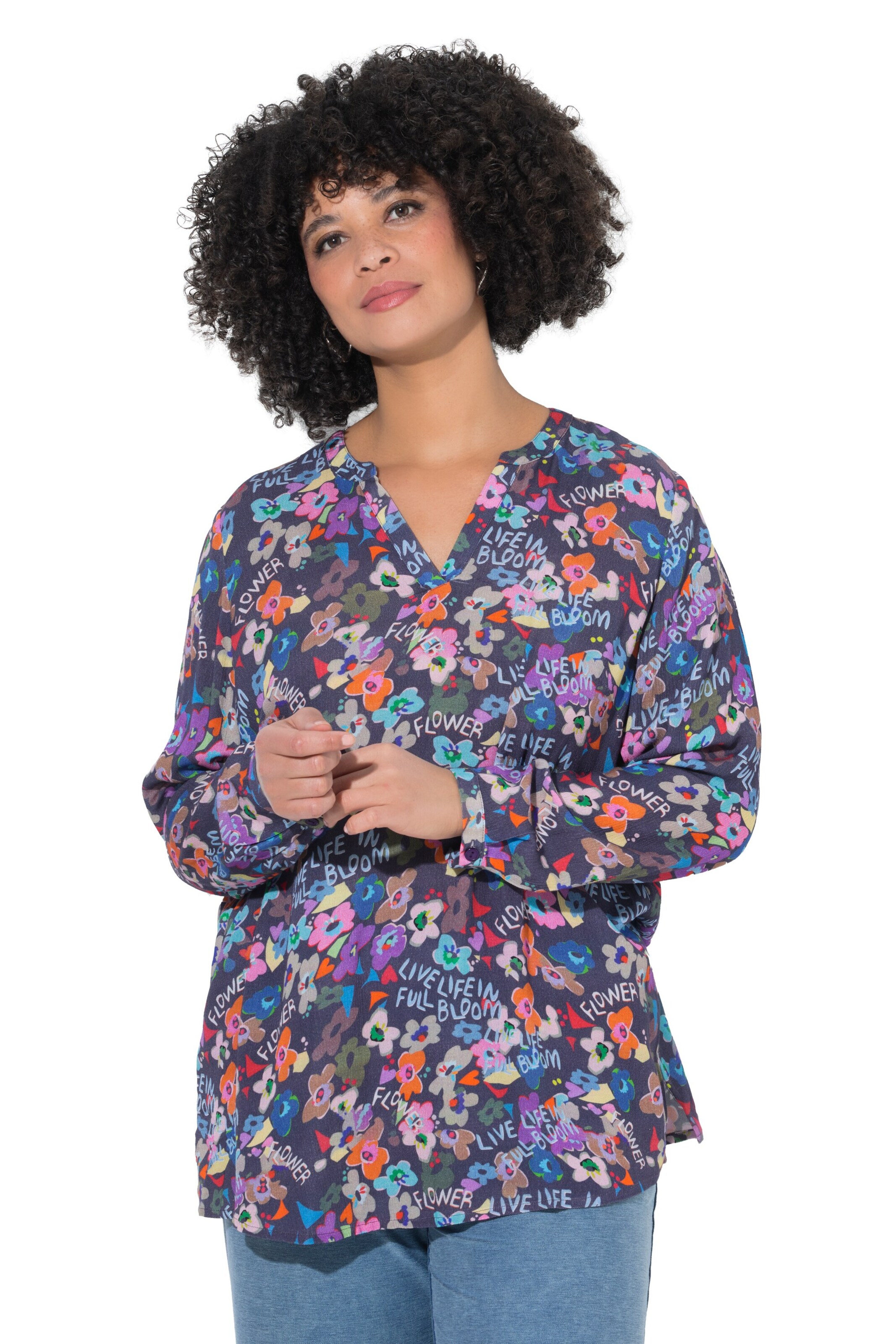 Angel of Style Bluse in Mischfarben: Vorderseite