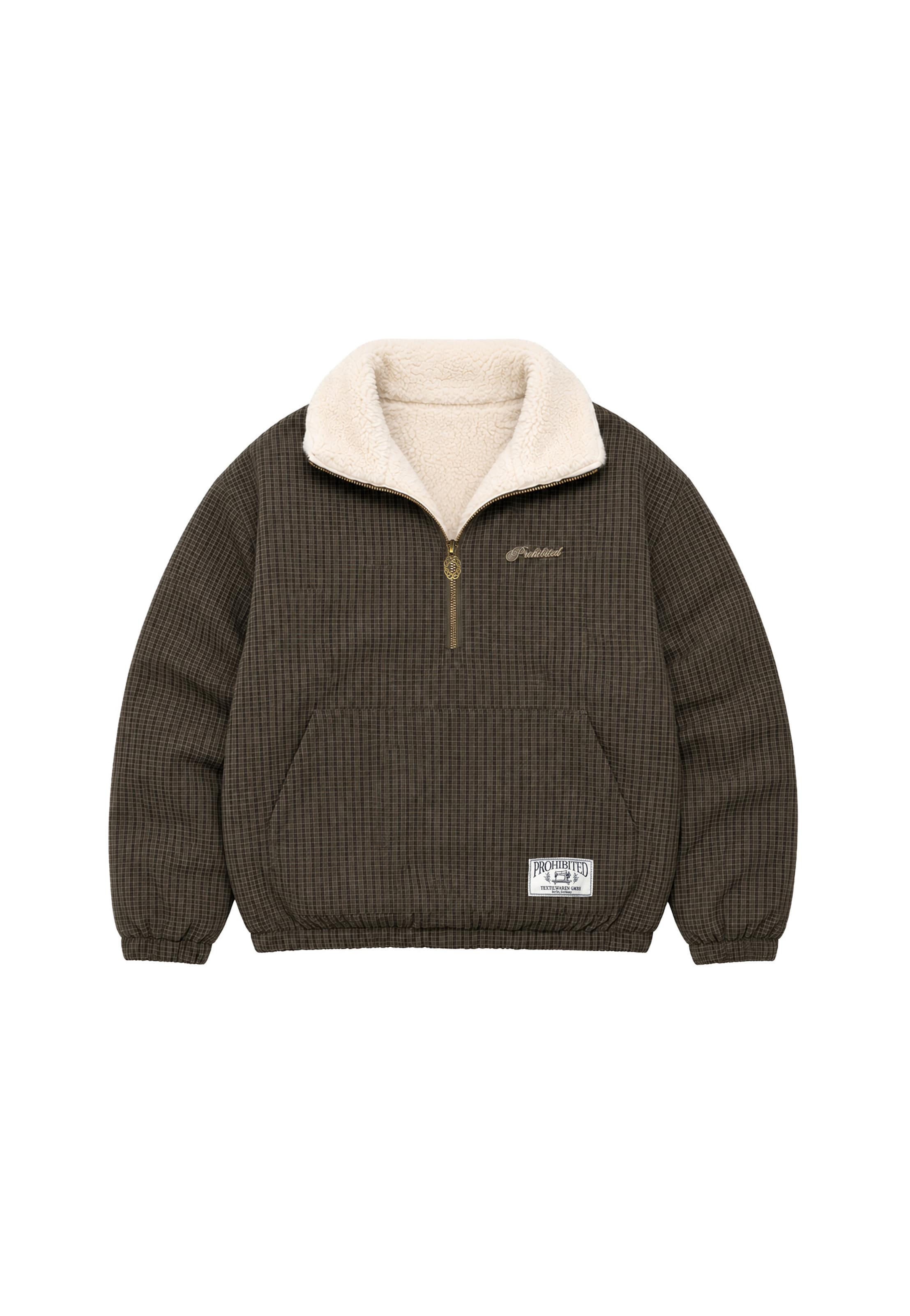 Prohibited Veste mi-saison en L en crème / marron / brun foncé, Vue avec produit