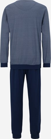 SCHIESSER Dolga pižama | modra barva