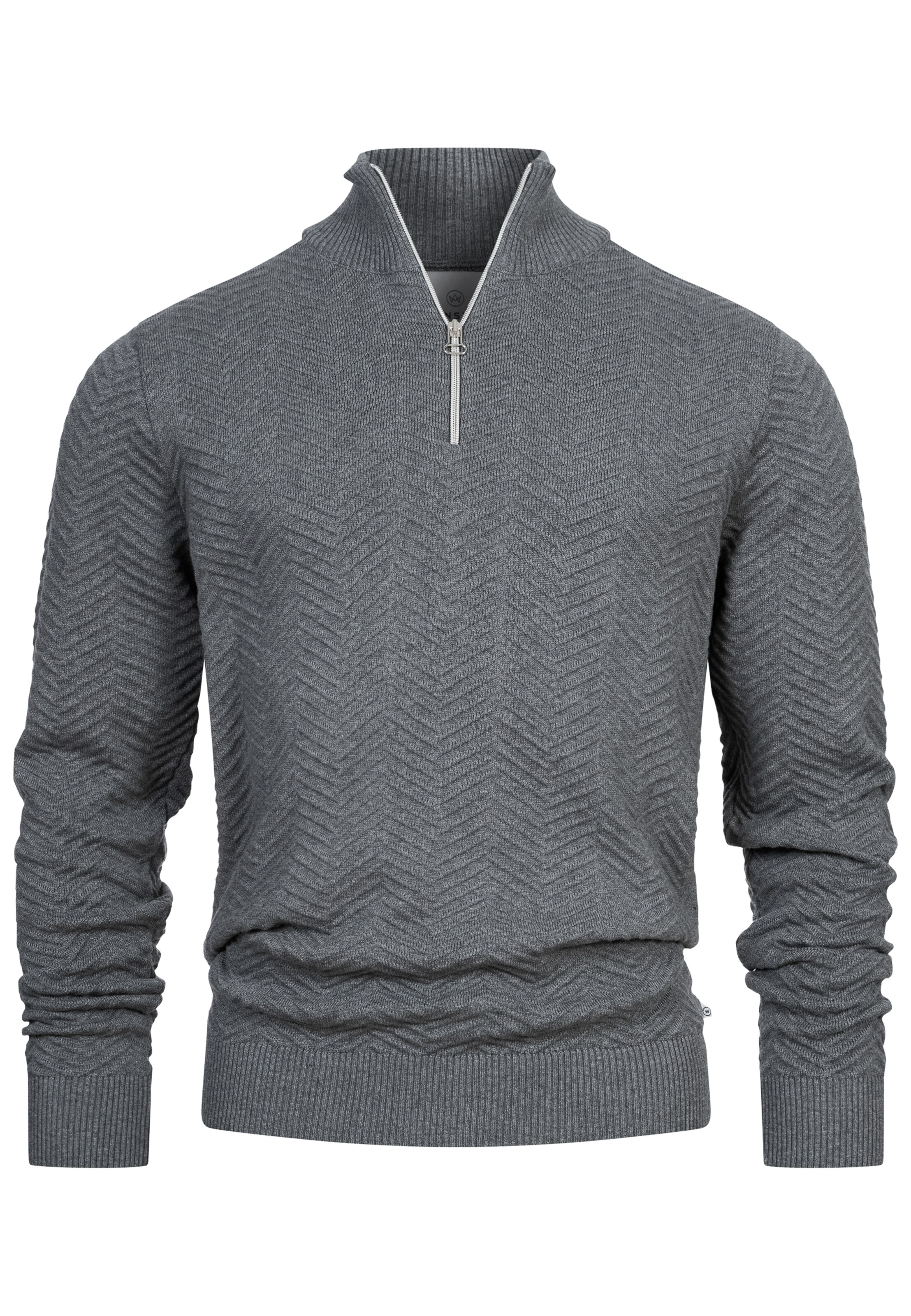 Kronstadt Pullover 'Carlo' in Grau: Vorderseite