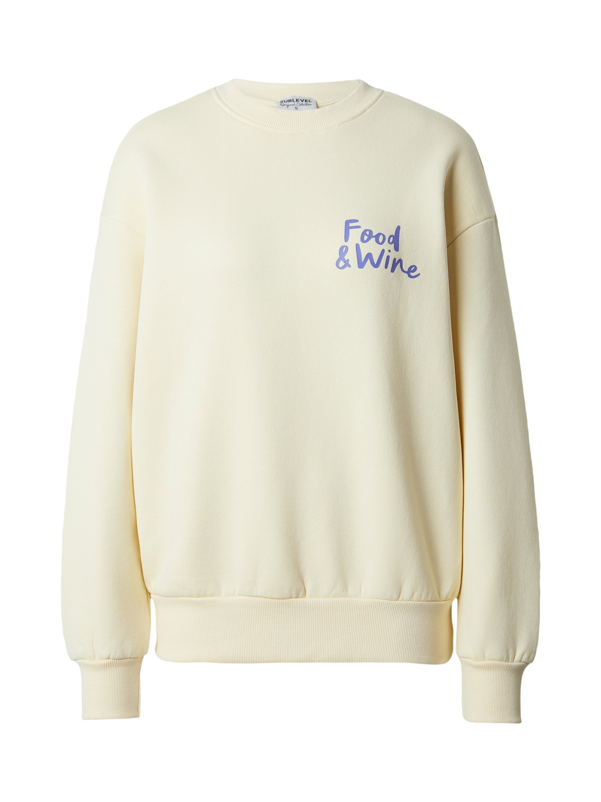 Sublevel Sweatshirt in pastellgelb / lila, Produktansicht