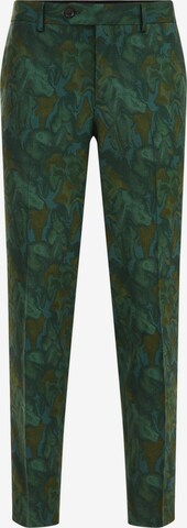 WE Fashion Slim fit Trousers with creases in Green: front