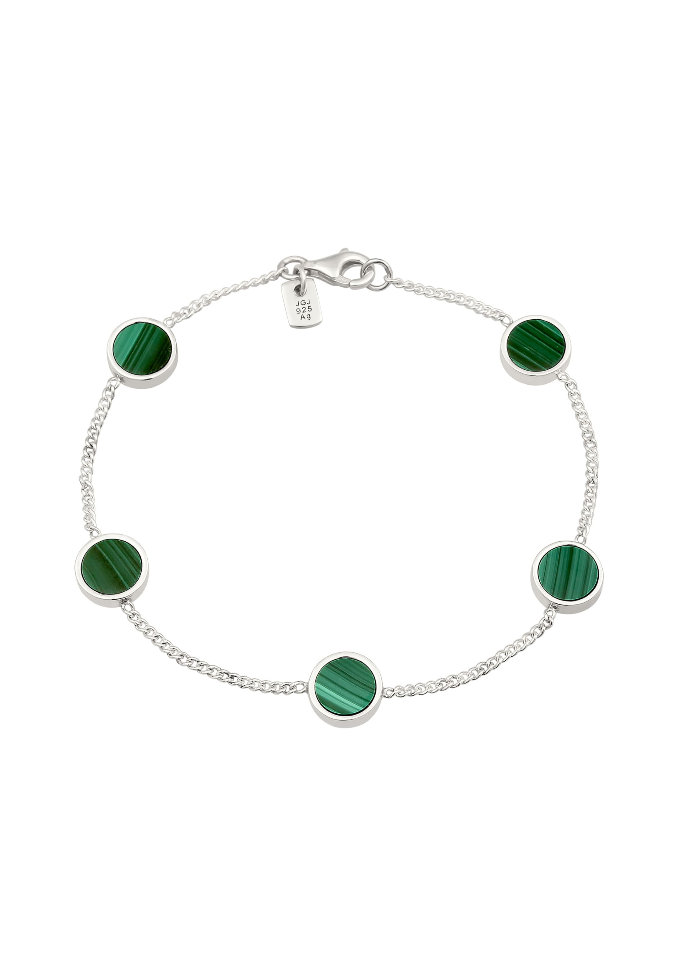 KUZZOI Armband 'Malachit' in Zilver: voorkant