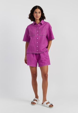 Chinti & Parker Loosefit Kalhoty – pink: přední strana