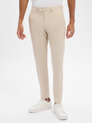 Finshley & Harding London Slimfit Pantalon in Beige: voorkant