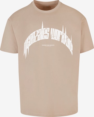 MJ Gonzales T-shirt 'Higher Than Heaven' i beige: framsida