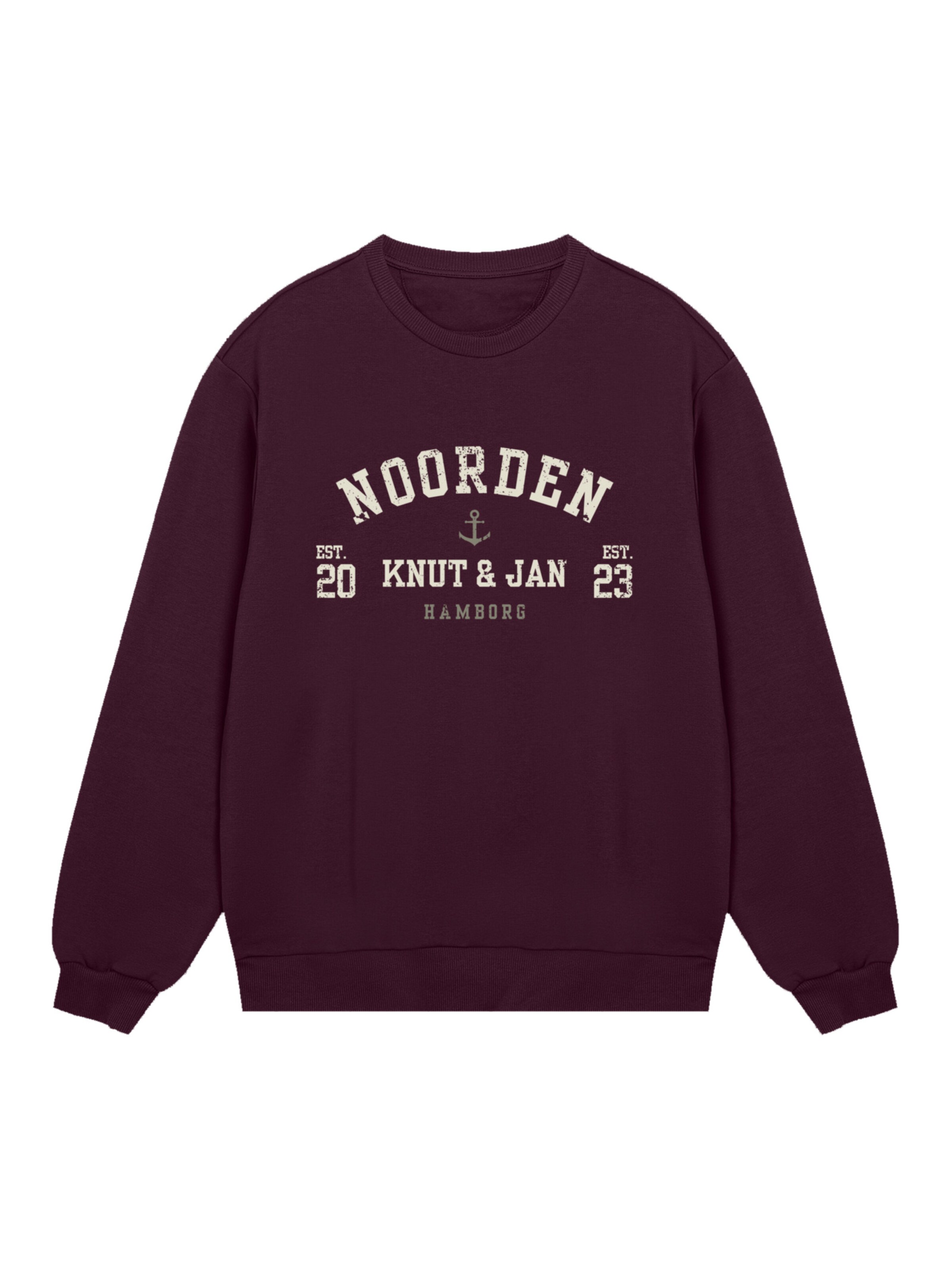 F4NT4STIC Sweatshirt 'Knut & Jan Hamburg' in Rood: voorkant