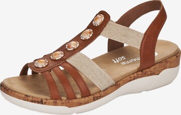 REMONTE Strap Sandals in Brown: front