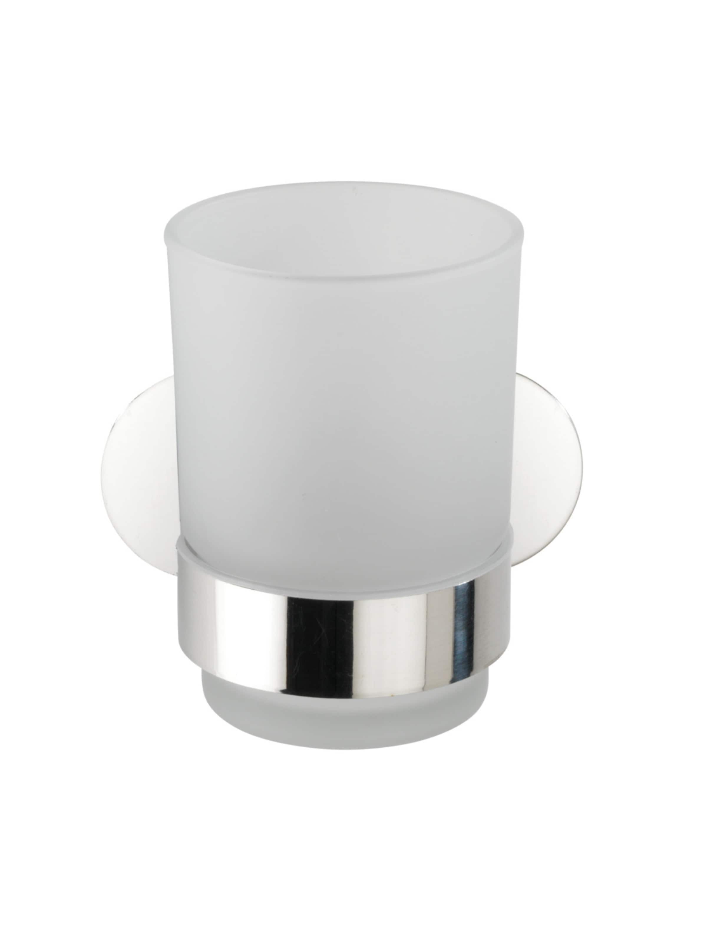 Wenko Zahnputzbecher 'Turbo-Loc®' in Silber: Vorderseite