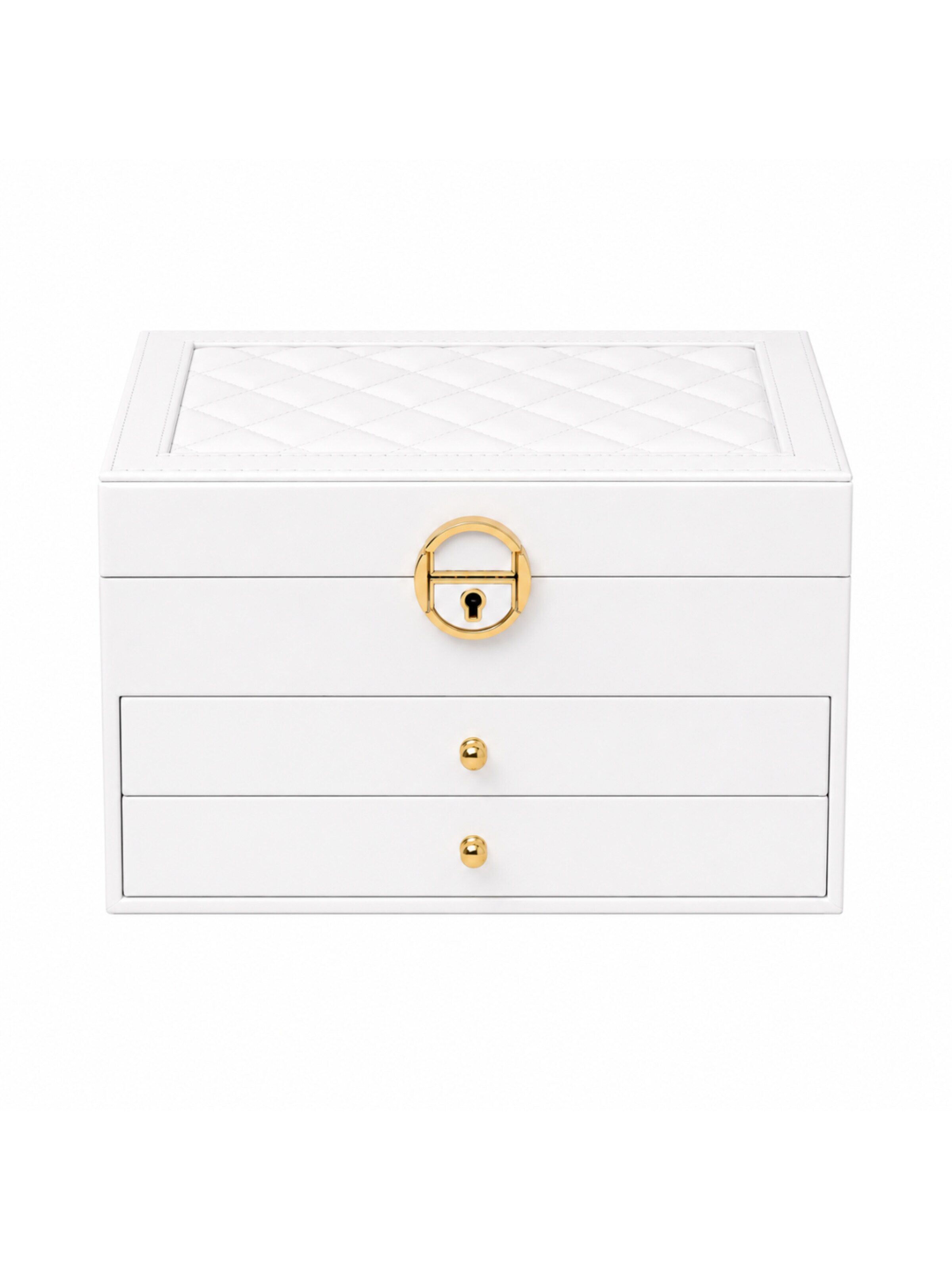 MEVYRA Jewelry Storage 'Schmuckkästchen 3-Etagen' in White: front