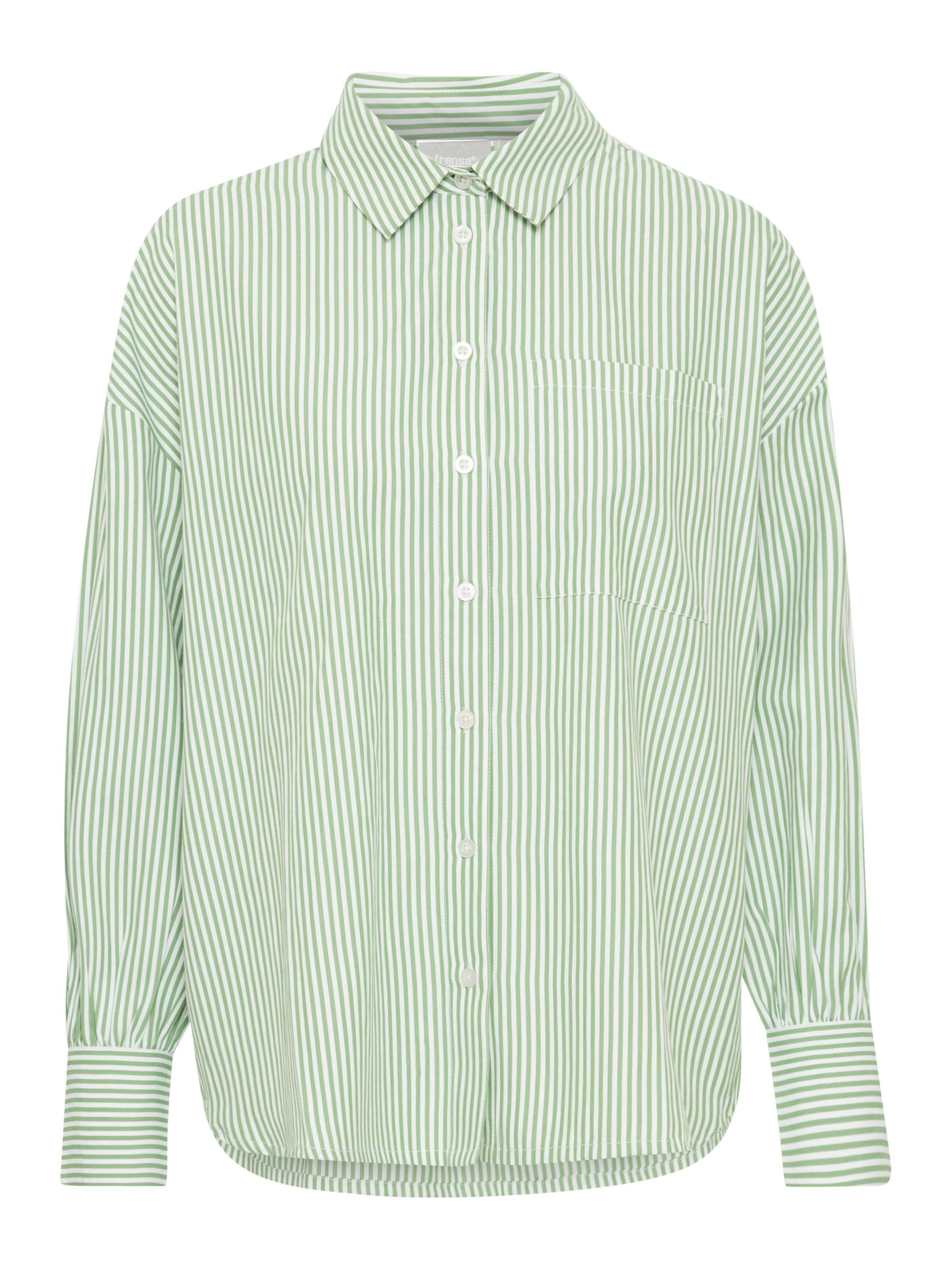 Fransa Bluse 'Poppa' in Grün: Vorderseite