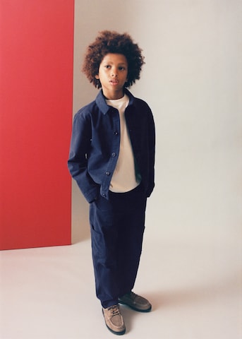 Largi Pantaloni de la MANGO KIDS pe albastru: față