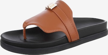 Ital-Design T-Bar Sandals in Beige: front