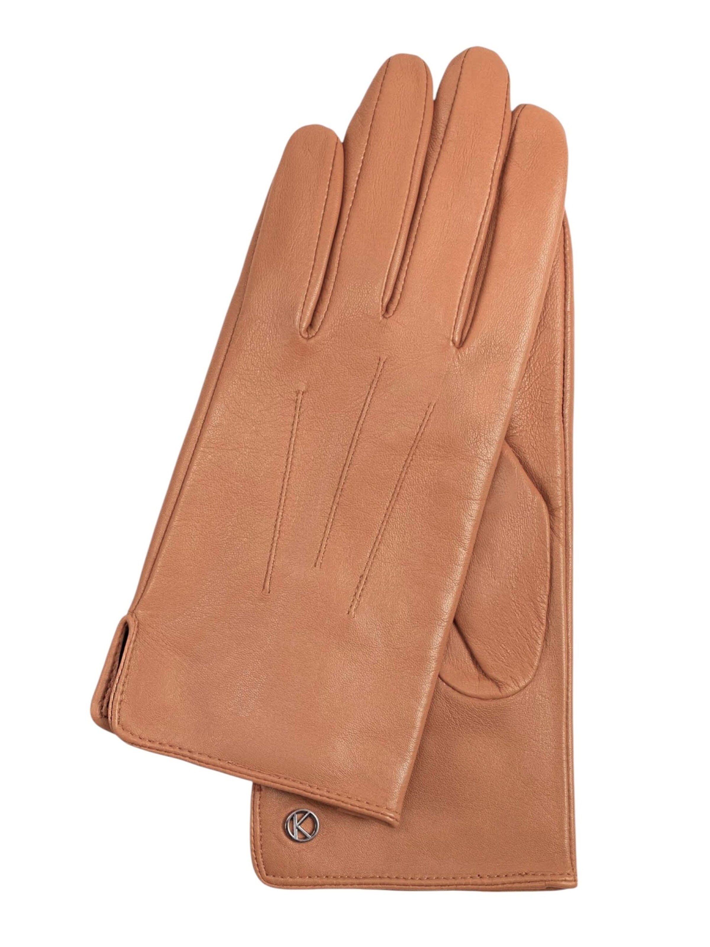 KESSLER Full Finger Gloves 'CARLA' in Beige: front