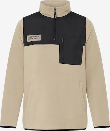 Pullover ' OXNETE HALFZIP ' di Oxmo in beige: frontale