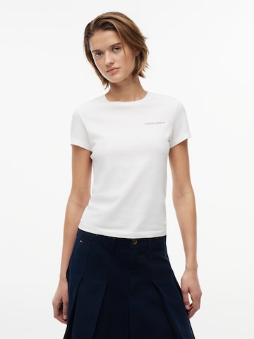 Tommy Jeans Shirts 'ESS' i hvid: forside