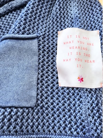 LIKS. Munich Knit cardigan 'Strickjacke offen mit Kapuze - BlancaC' in Blue
