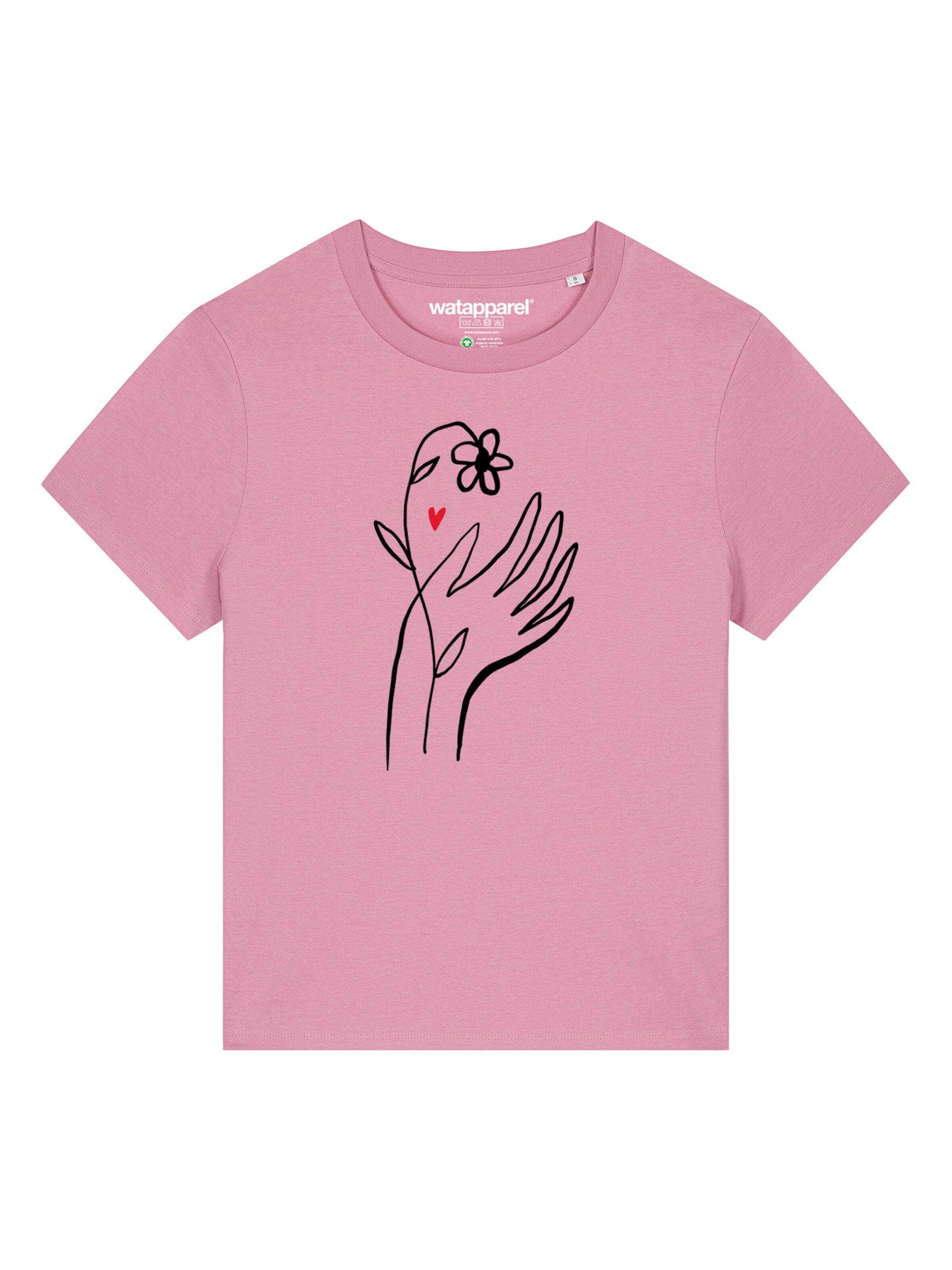 T-shirt 'Self Love' Watapparel en rose : devant