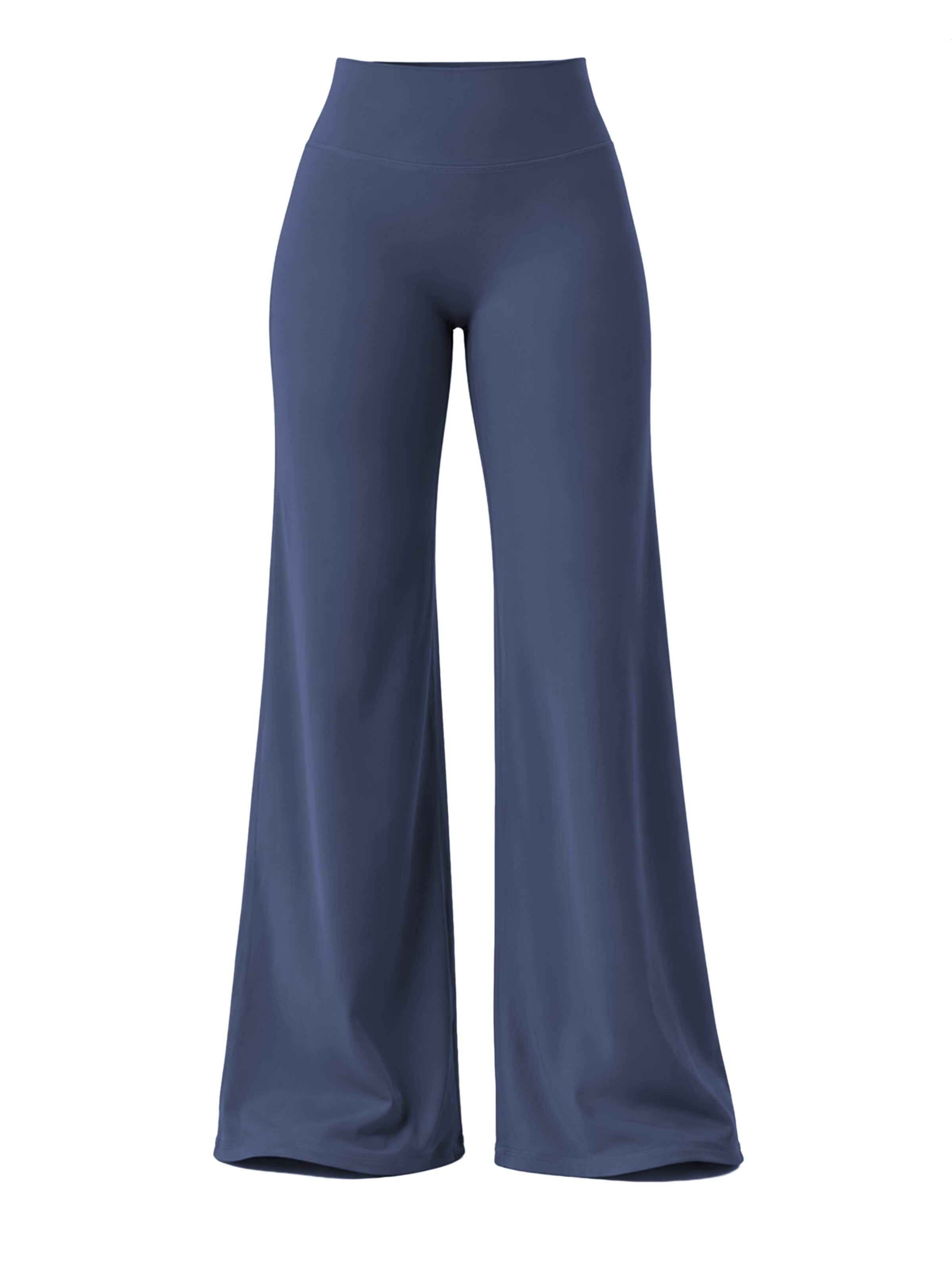 ZAAYO Wide leg Workout Pants 'Women's High‑Waist Butt‑Lifting Wide‑Leg Yoga Sports Pants' in Blue: front