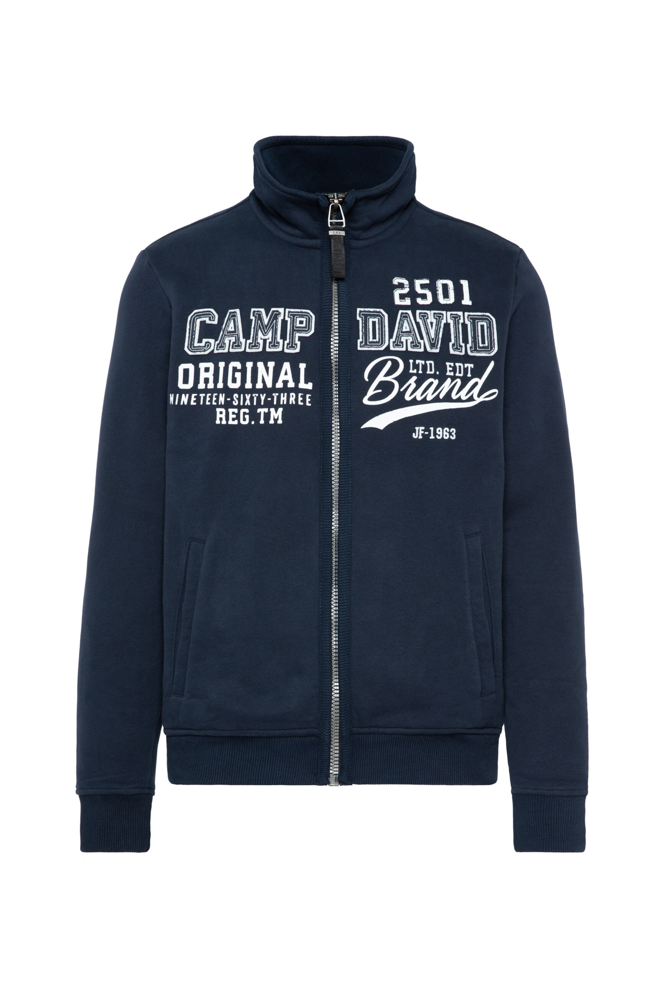 CAMP DAVID Sweat jacket in Blue: front