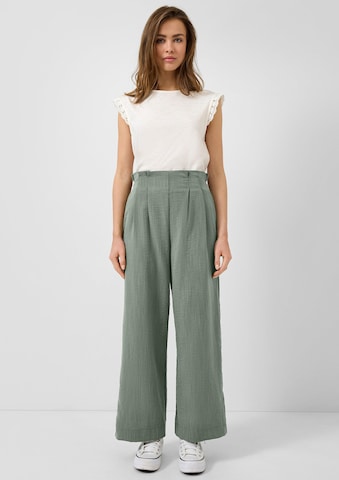 QS Wide Leg Hose in Grün