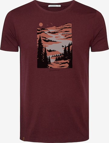 GREENBOMB Shirt 'Nature Lakeside' in Rood: voorkant