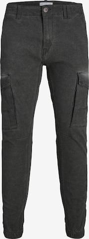 JACK & JONES Tapered Cargo Pants 'PAUL' in Black: front