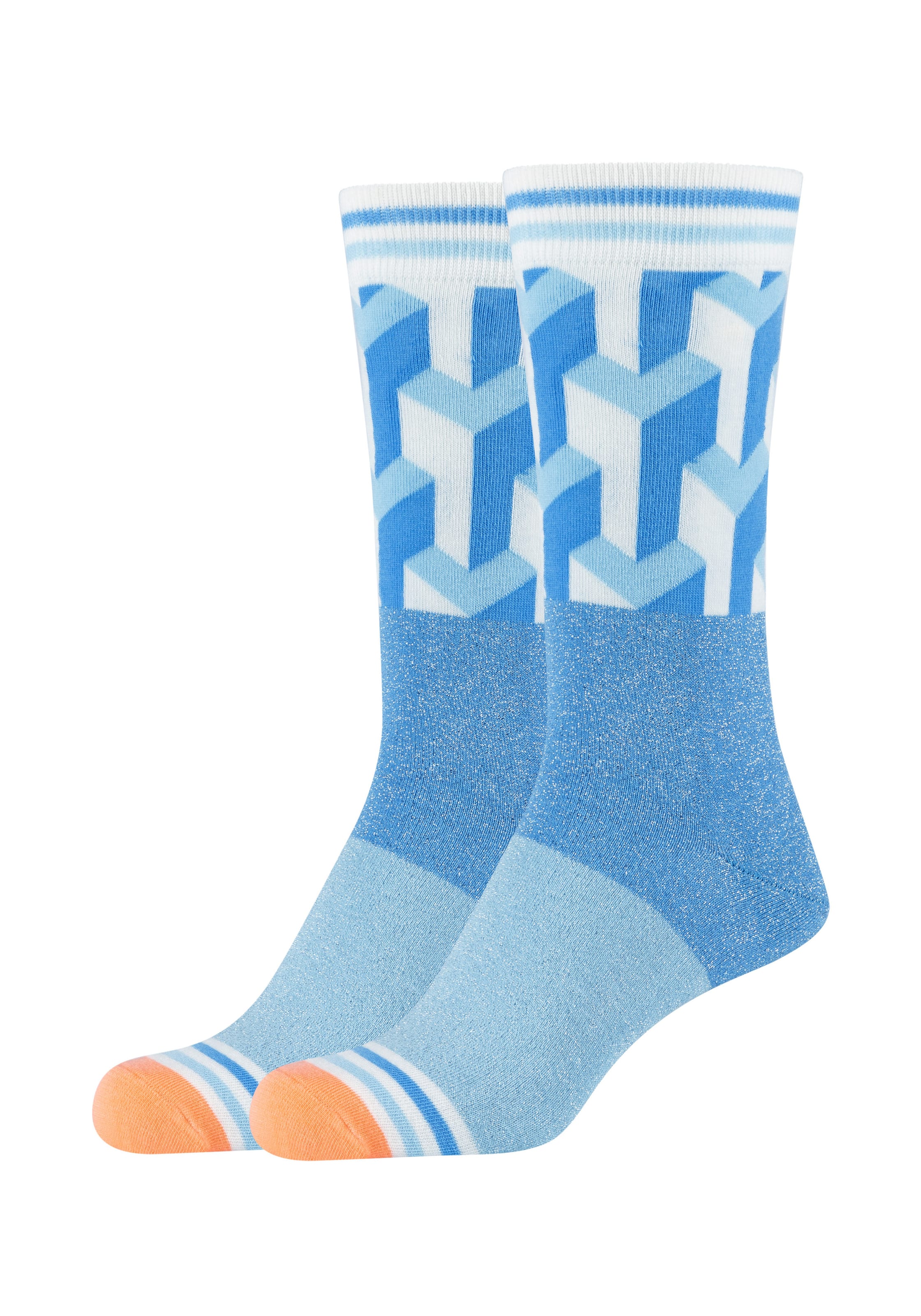 Frauen Wäsche FUN Socks Socken 'Lurex Cubes' in Blau - DD12900