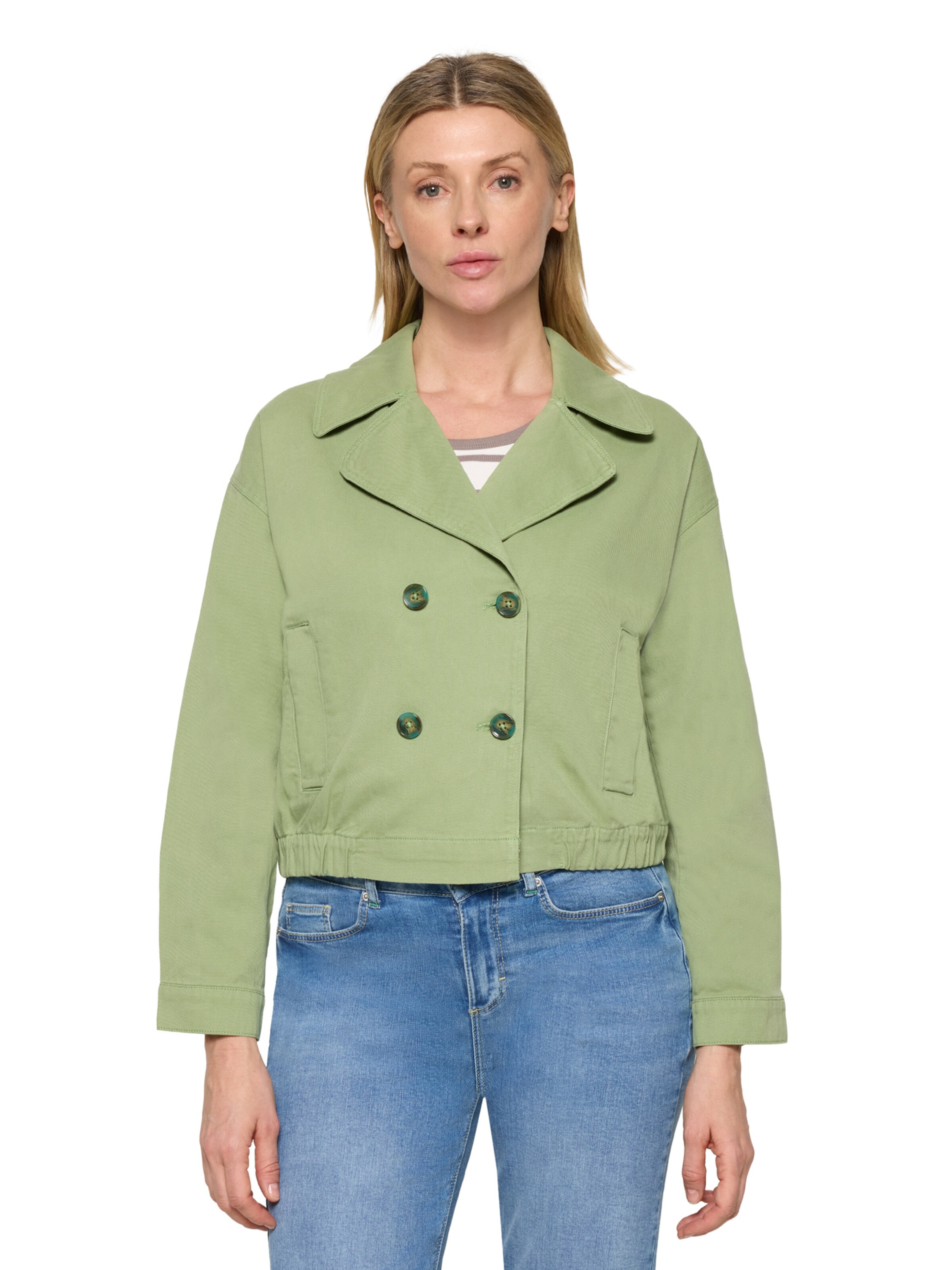 Cartoon Casual-Jacke mit Reverskragen in Grün: Vorderseite