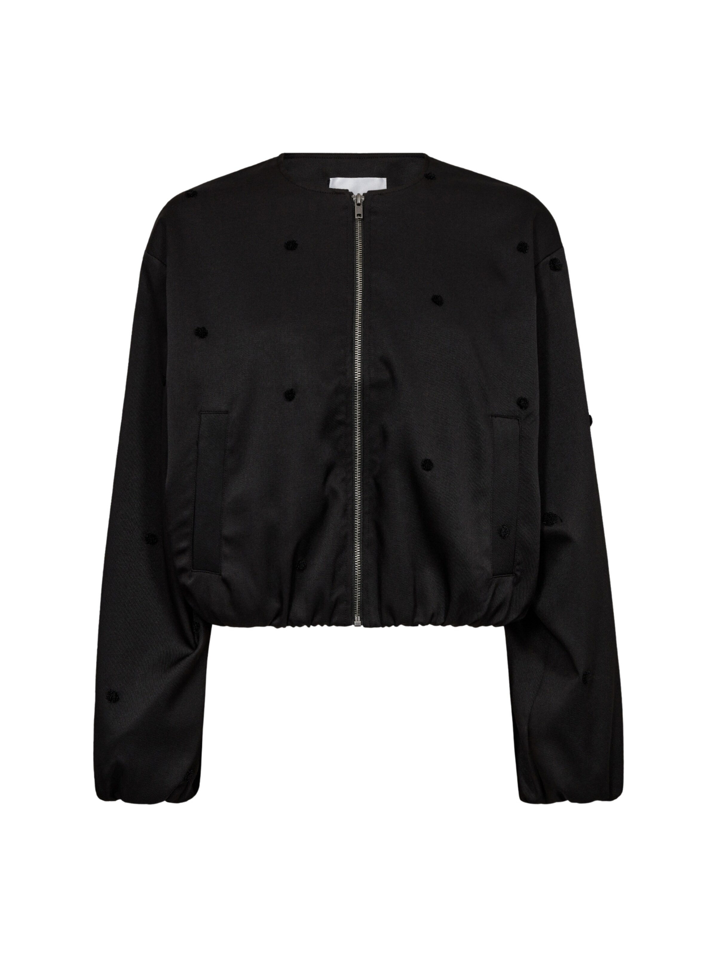 Veste mi-saison 'Clover' co'couture en noir : devant