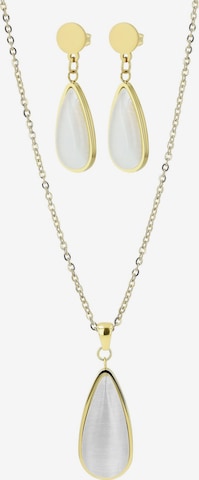 Akzent Schmuckset 'Edelstahl silber' in Gold: Vorderseite