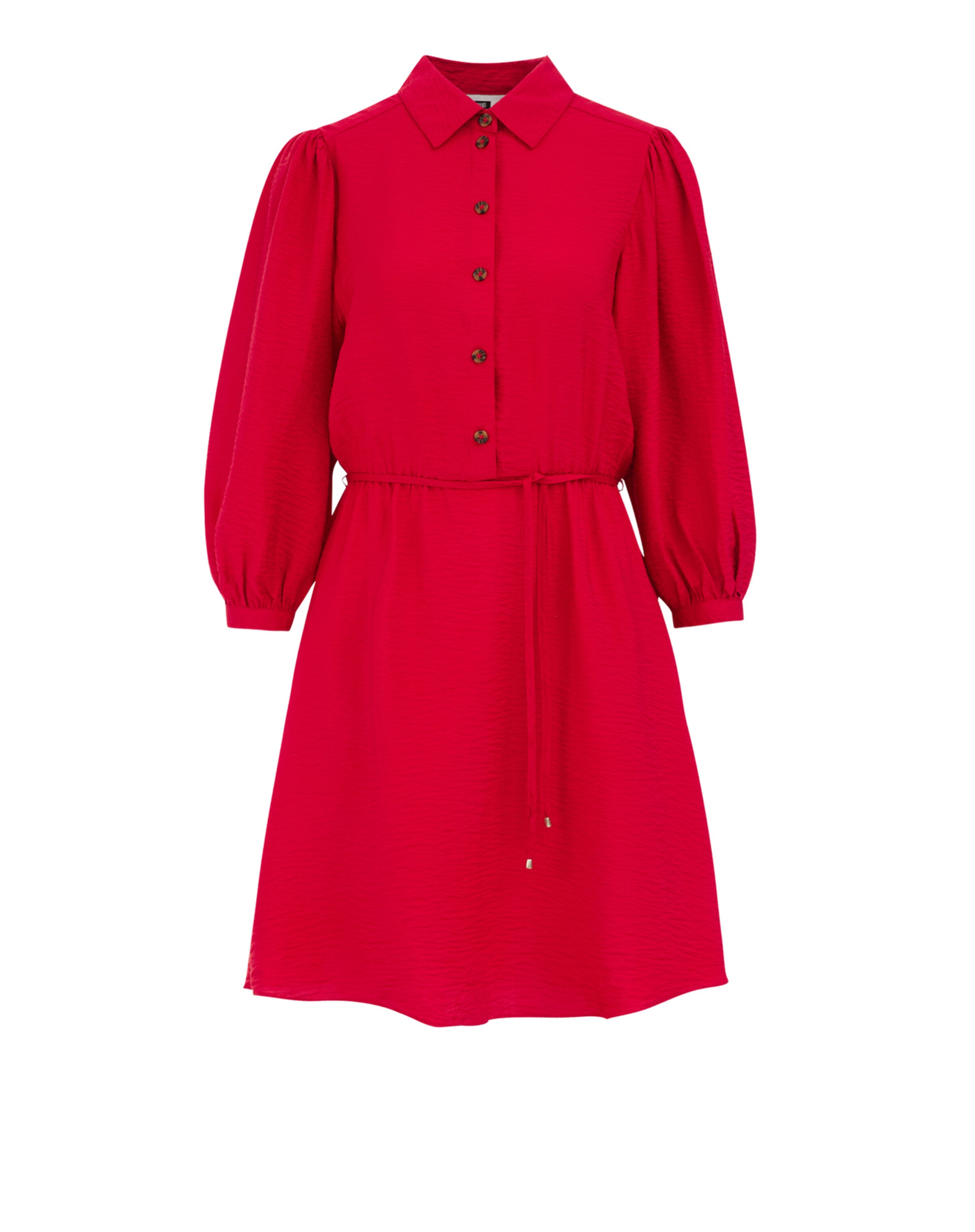 WE Fashion Рокля тип риза в червено: отпред