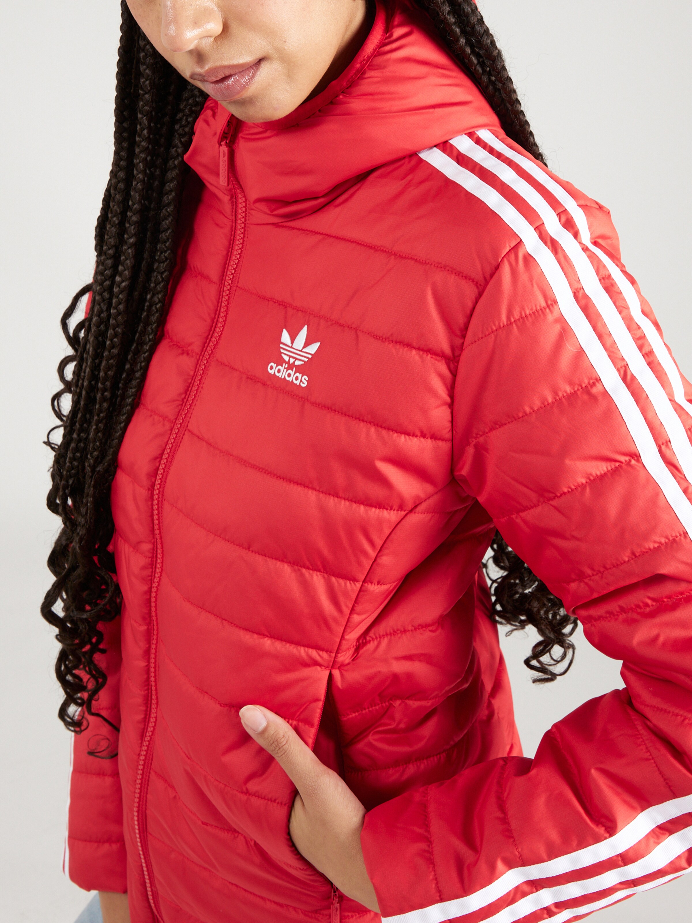 Adidas puffer deals jacket red
