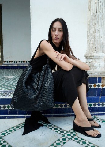 MANGO T-Bar Sandals 'Lirio' in Black: front