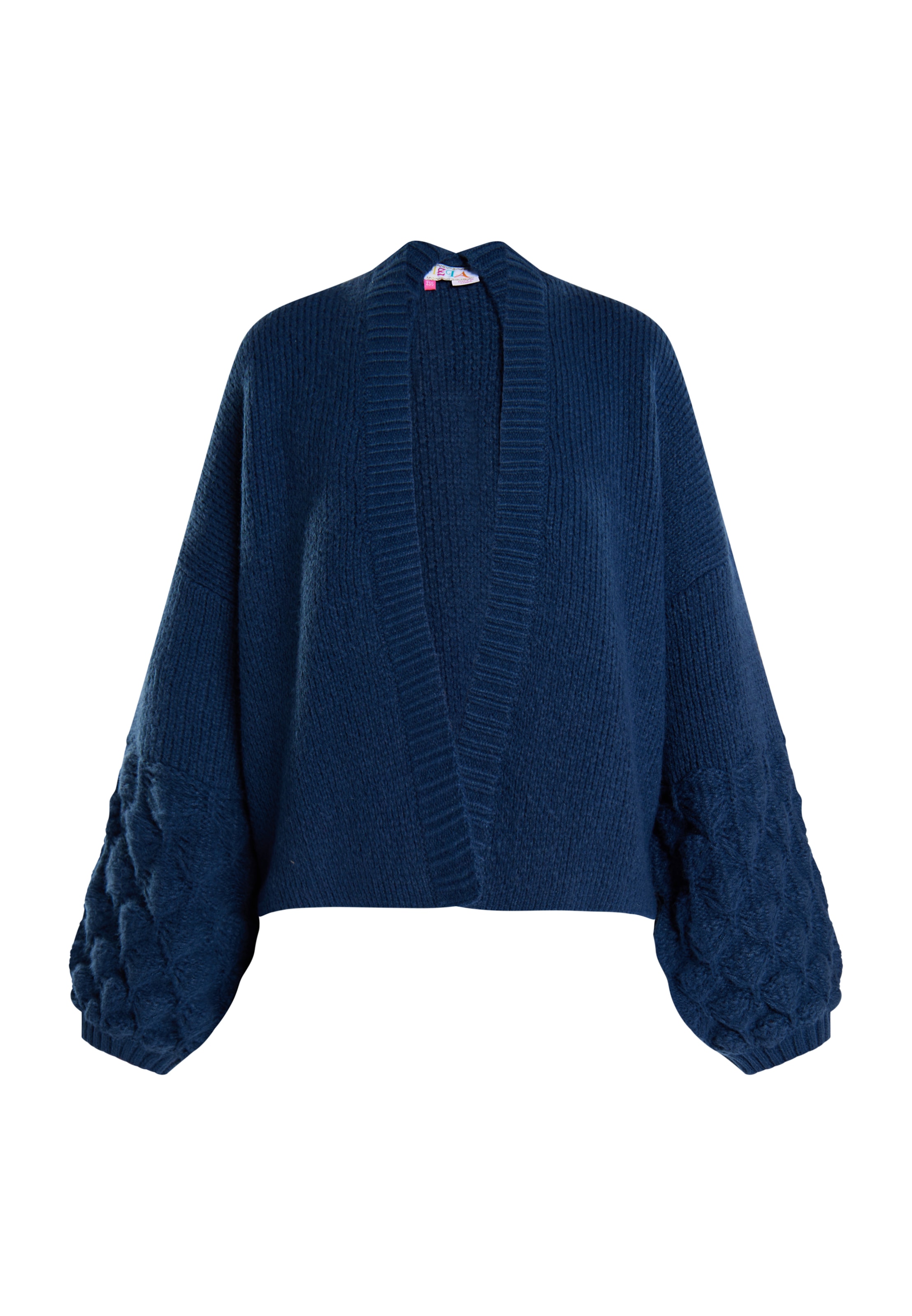 Geacă tricotată de la IZIA pe albastru: față