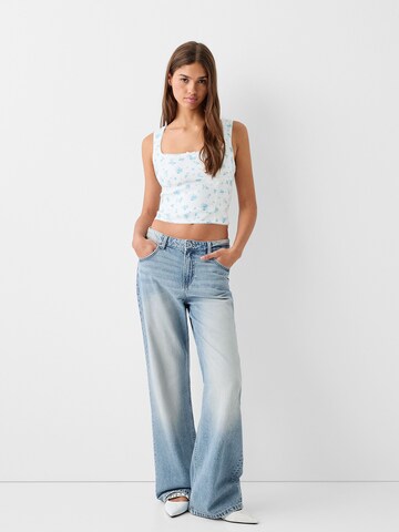 Wide Leg Jean Bershka en bleu