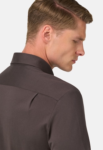Boggi Milano Regular fit Overhemd in Bruin
