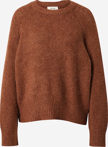 VERO MODA Sweater 'Henley' in Brown: front