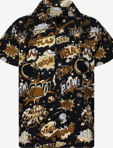 King Kameha Shirt 'Boom Bang' in Brown: front