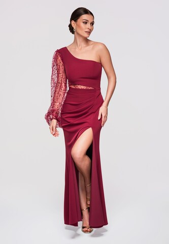 Ombre Evening Dress in Red