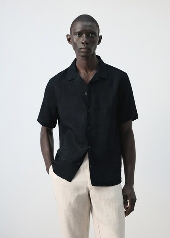 MANGO MAN Regular fit Button Up Shirt 'Ants' in Blue: front