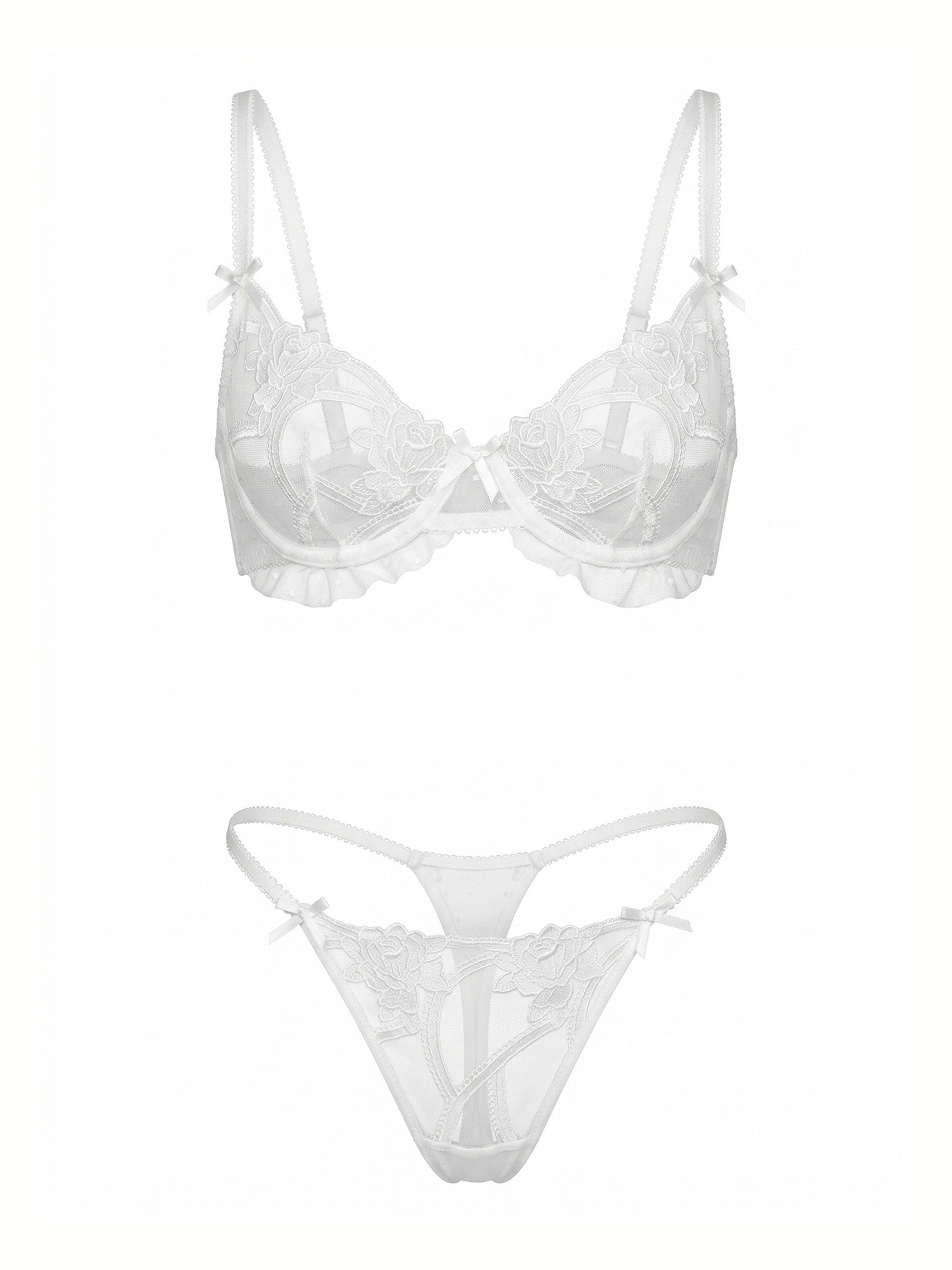 L.BEV - Balconet Conjuntos de ropa interior 'La Perla' en blanco: frente