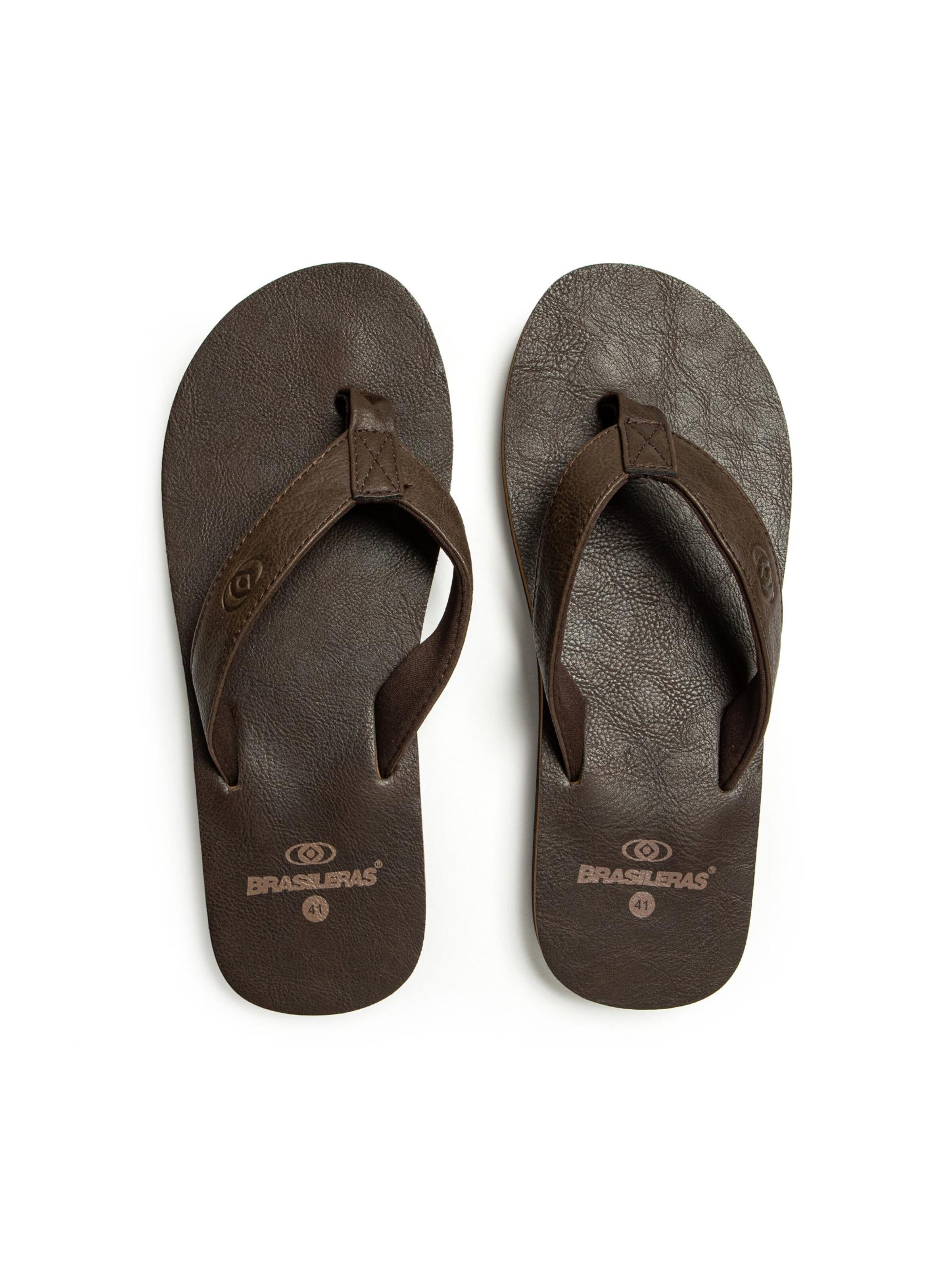 Brasileras Teenslippers in Bruin
