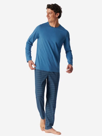 SCHIESSER Pyjama lang 'Casual Essentials'‌ in Blau