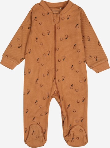 Fixoni - Pijama entero/body en marrón: frente