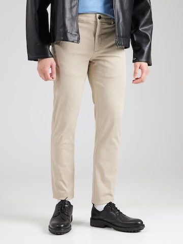 Coupe slim Pantalon chino Lindbergh en beige : devant