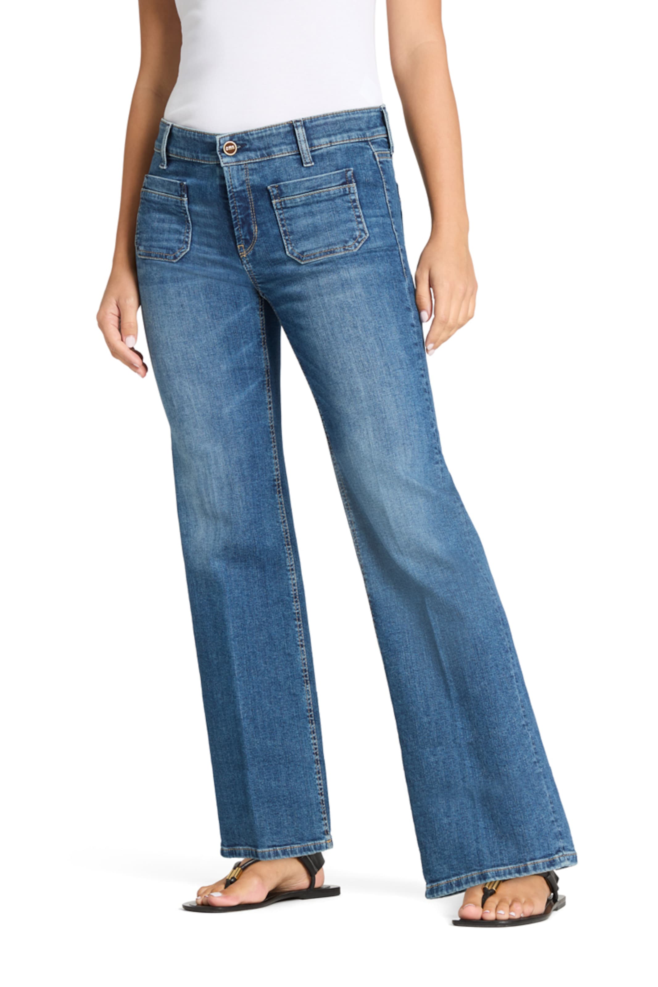 Cambio Flared Jeans in Blue: front